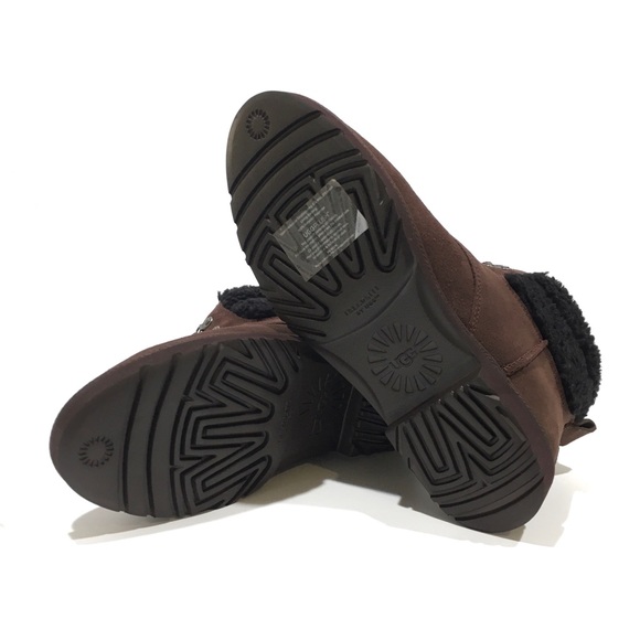 UGG ROMELY HERITAGE LACE UP BOOTS -BROWN -SUEDE / WOOL CUFF -WOMEN’S US 10 -NEW - Picture 7 of 7